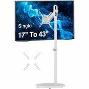 SIIG Single 43&amp;quot; Portable Monitor Arm TV Rolling Stand-White - Fits17&amp;quot;-43&amp;quot; Screens, up to 22 lbs