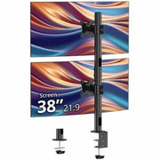 SIIG Dual 38&amp;quot; Stack Monitor Pole Mount - Black - Fits 13-38&amp;quot; Screens, up to 26.5 lbs each