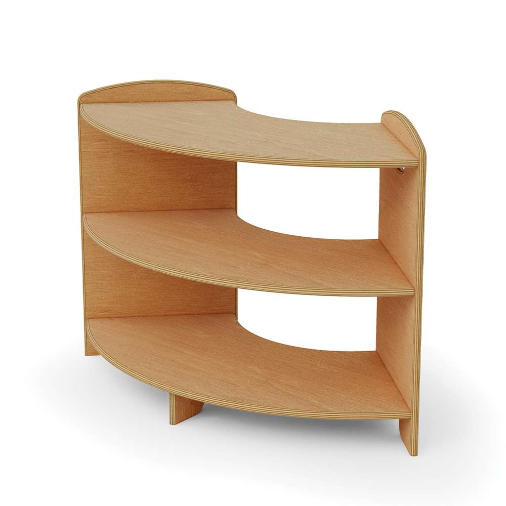 Seoras 2-Level 90 Degree Curved Corner Shelf - 25.25"H x 35.5"W x 17.75"D