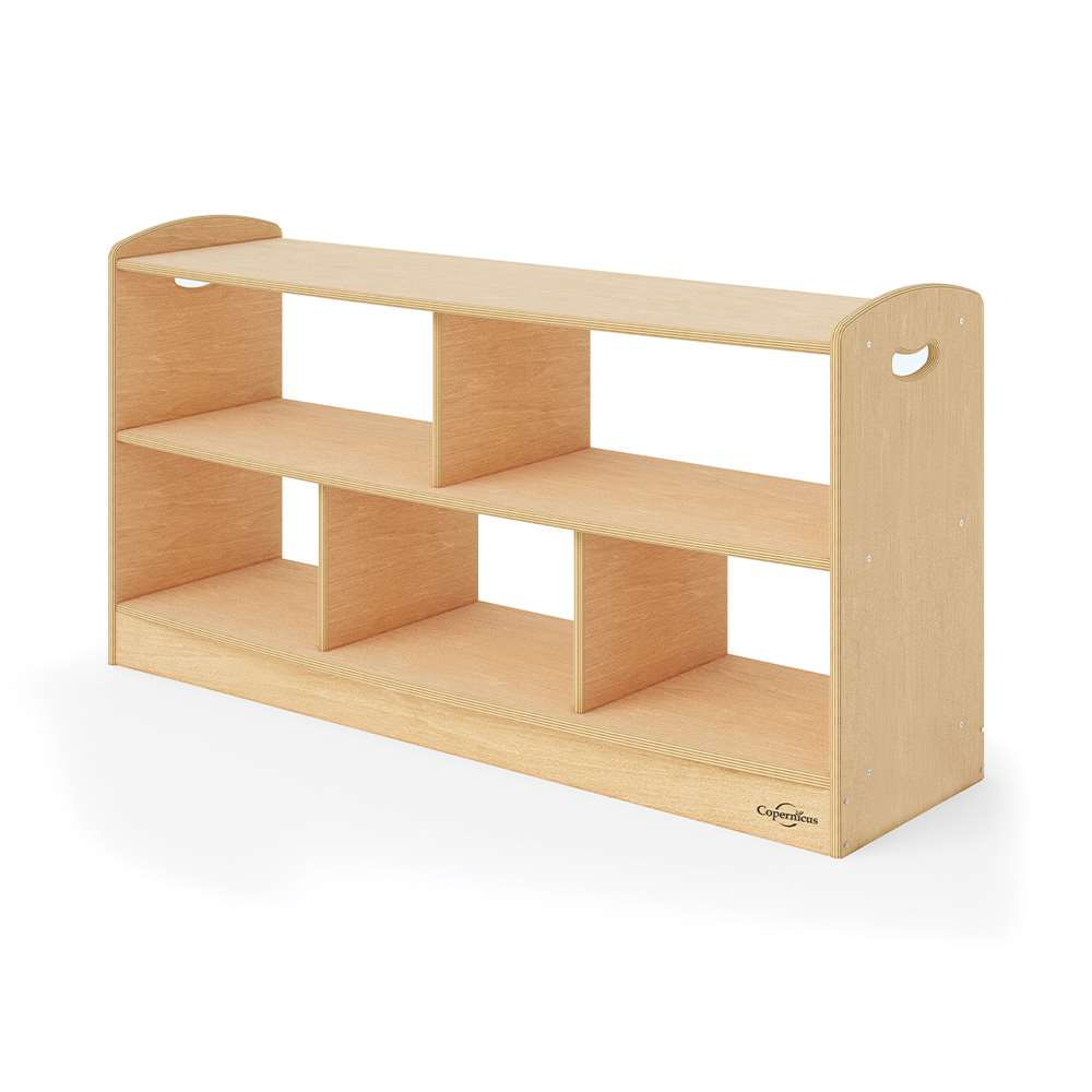 Seoras 2-Level Open Back Staggered Shelf (Solid Kickplate) - 25.25"H x 49"W x 14"D