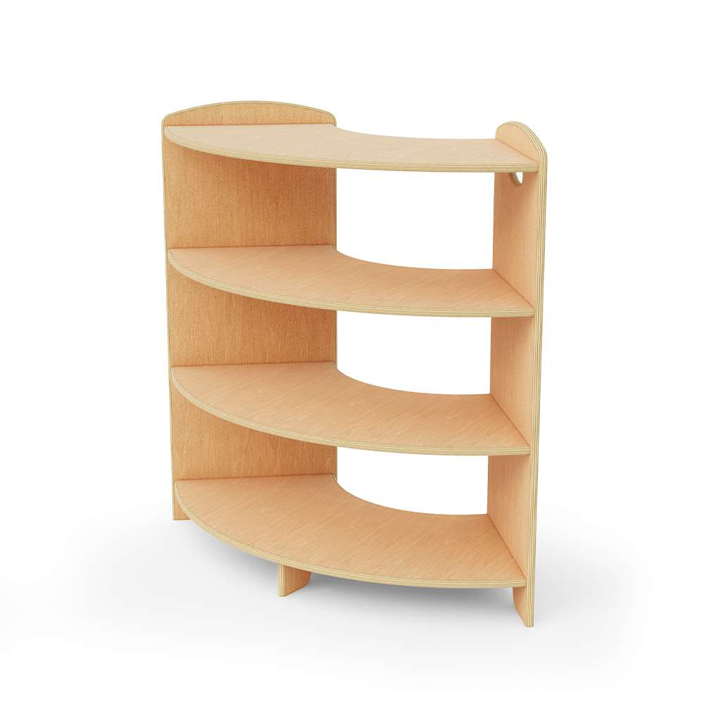 Seoras 3-Level 90 Degree Curved Corner Shelf - 35.5"H x 35.5"W x 17.75"D