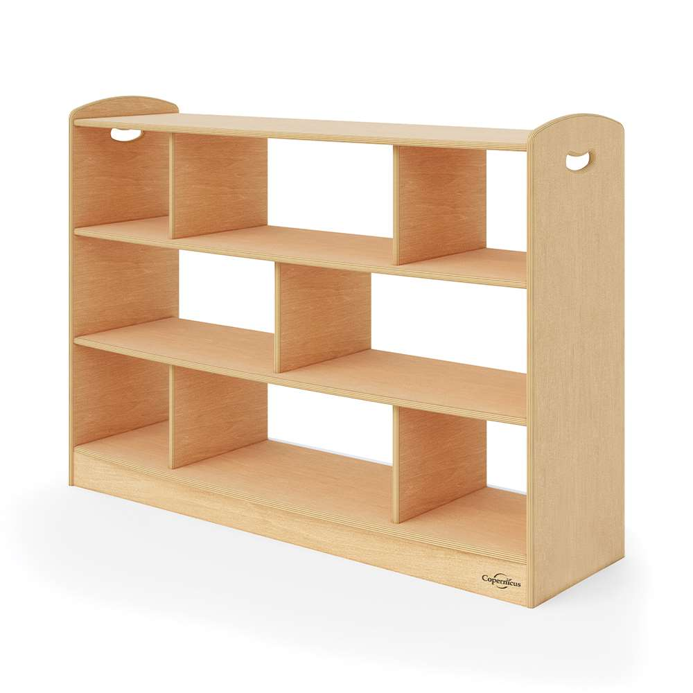 Seoras 3-Level Open Back Staggered Shelf (Solid Kickplate) - 35.5"H x 49"W x 14"D