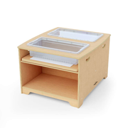 Seoras Birch Double Wide Sensory Table - Preschool - 23"H x 37.5"W x 31"D