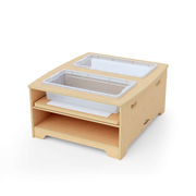 Seoras Birch Double Wide Sensory Table - Toddler - 17"H x 37.5"W x 31"D