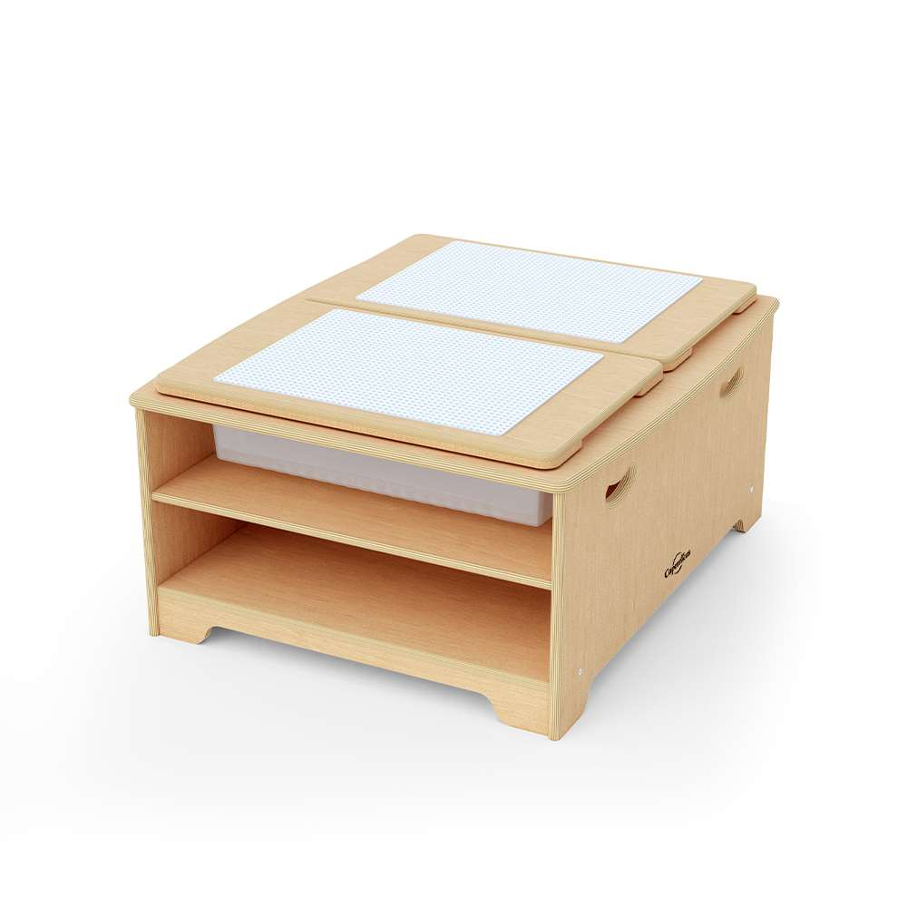 Seoras Birch Double Wide Sensory Table - Toddler - 17"H x 37.5"W x 31"D