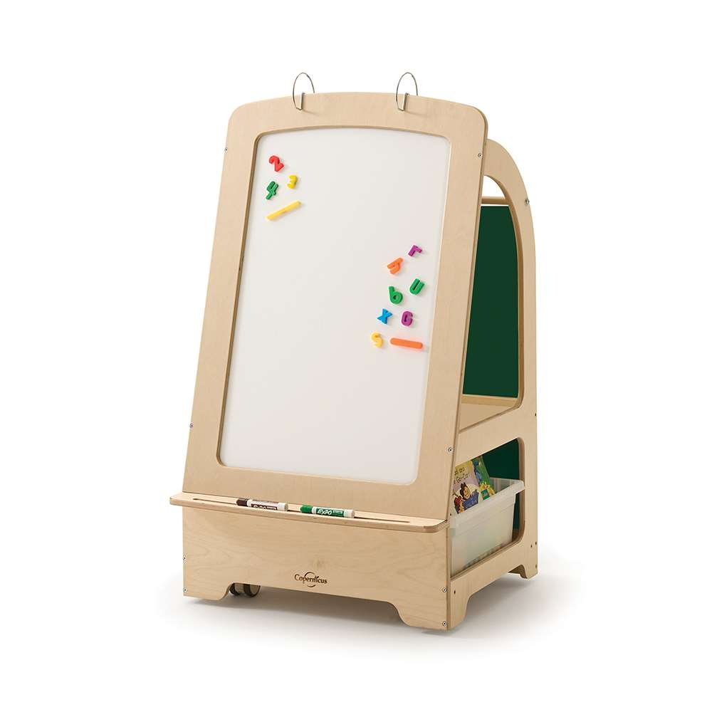 Seoras Birch Early Learning Center with Clear Tubs - 45.25"H x 25"W x 23"D