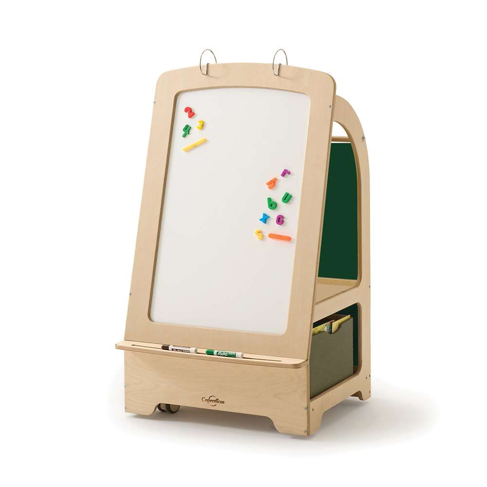 Seoras Birch Early Learning Center with Softouch Storage Bins - 45.25"H x 25"W x 23"D