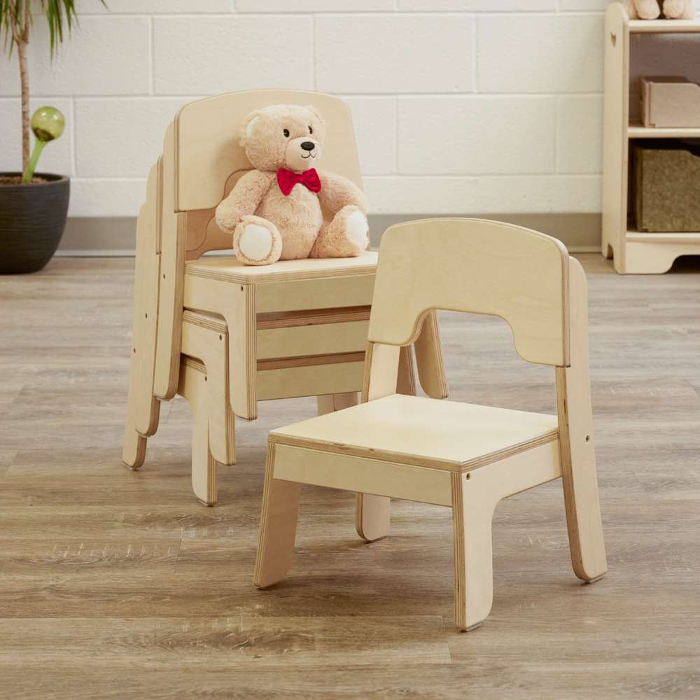 Seoras 8in Birch Classroom Chair - 18.5"H x 14.25"W x 12.5"D