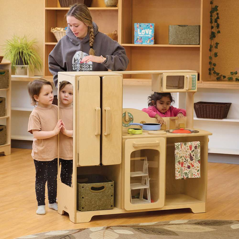 Seoras Kitchen Combo with Softouch Storage Bin - Preschool - 41.75"H x 42.5"W x 16.5"D