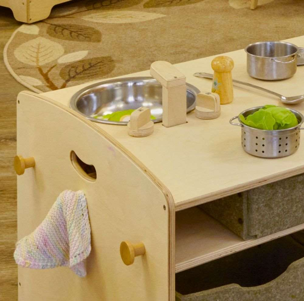 Seoras Kitchen Island - Toddler (Solid Kickplate) - 25.5"H x 47"W x 26"D