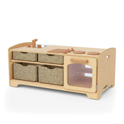 Seoras Kitchen Island with Softouch Storage Bins - Toddler - 25.5"H x 47"W x 26"D