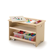 Seoras Birch Sensory Light Table with Clear Tubs Premium Model - Preschool (with Casters) - 23"H x 38.5"W x 22"D