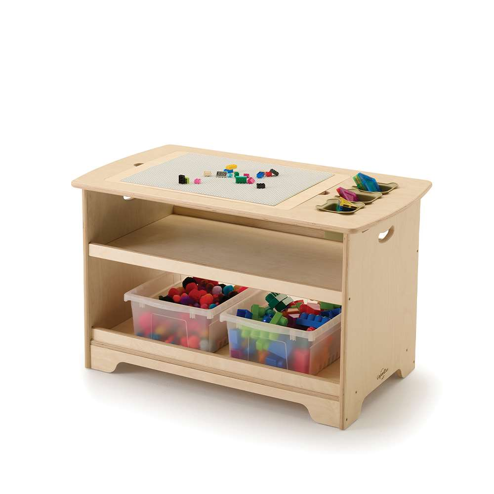 Seoras Birch Sensory Light Table with Clear Tubs Premium Model - Preschool - 23"H x 38.5"W x 22"D