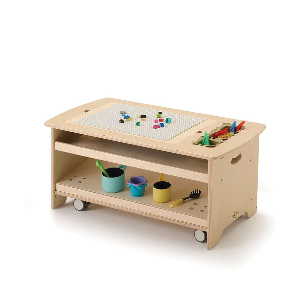 Seoras Birch Sensory Light Table Premium Model - Toddler (with Casters) - 17"H x 38.5"W x 22"D