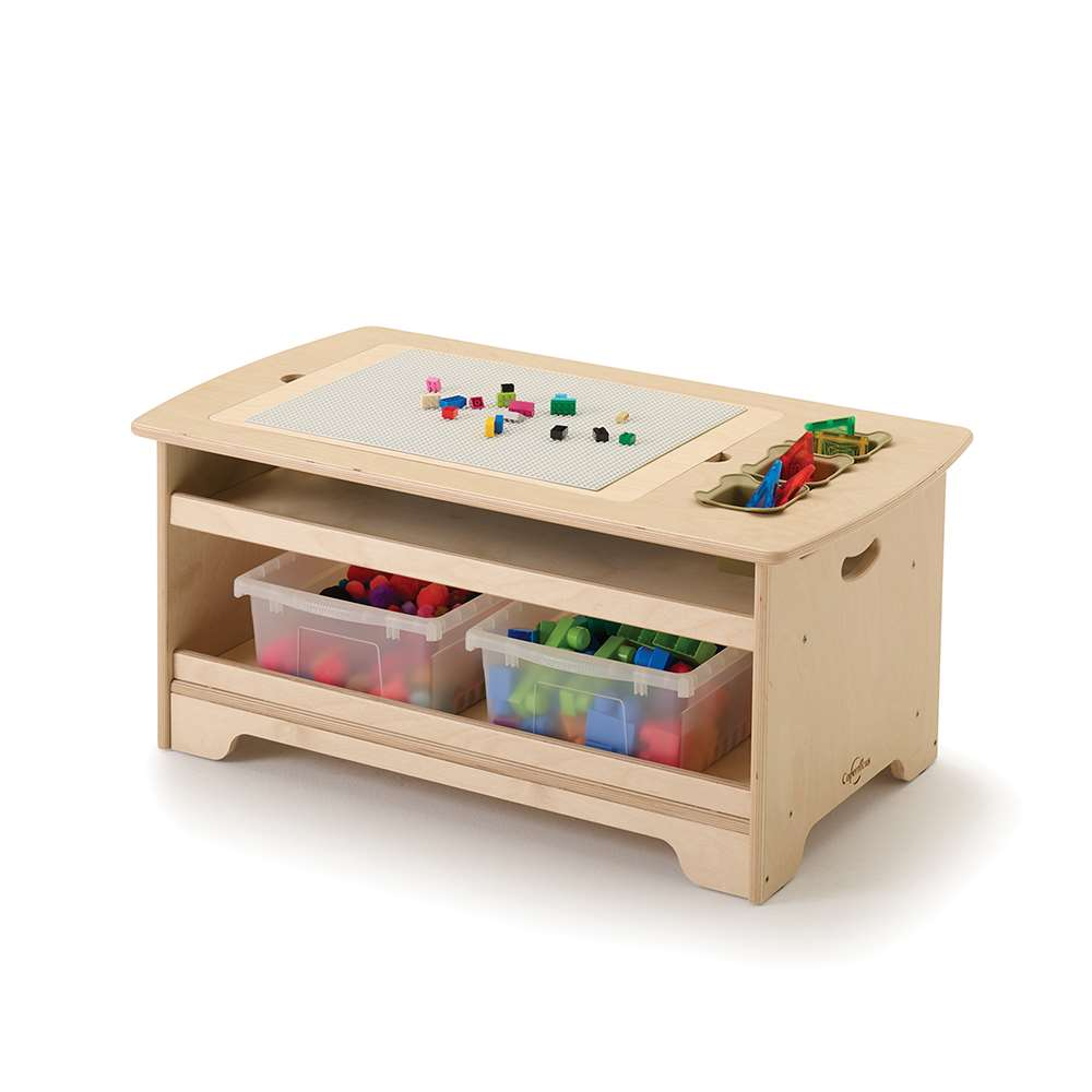 Seoras Birch Sensory Light Table with Clear Tubs Premium Model- Toddler - 17"H x 38.5"W x 22"D