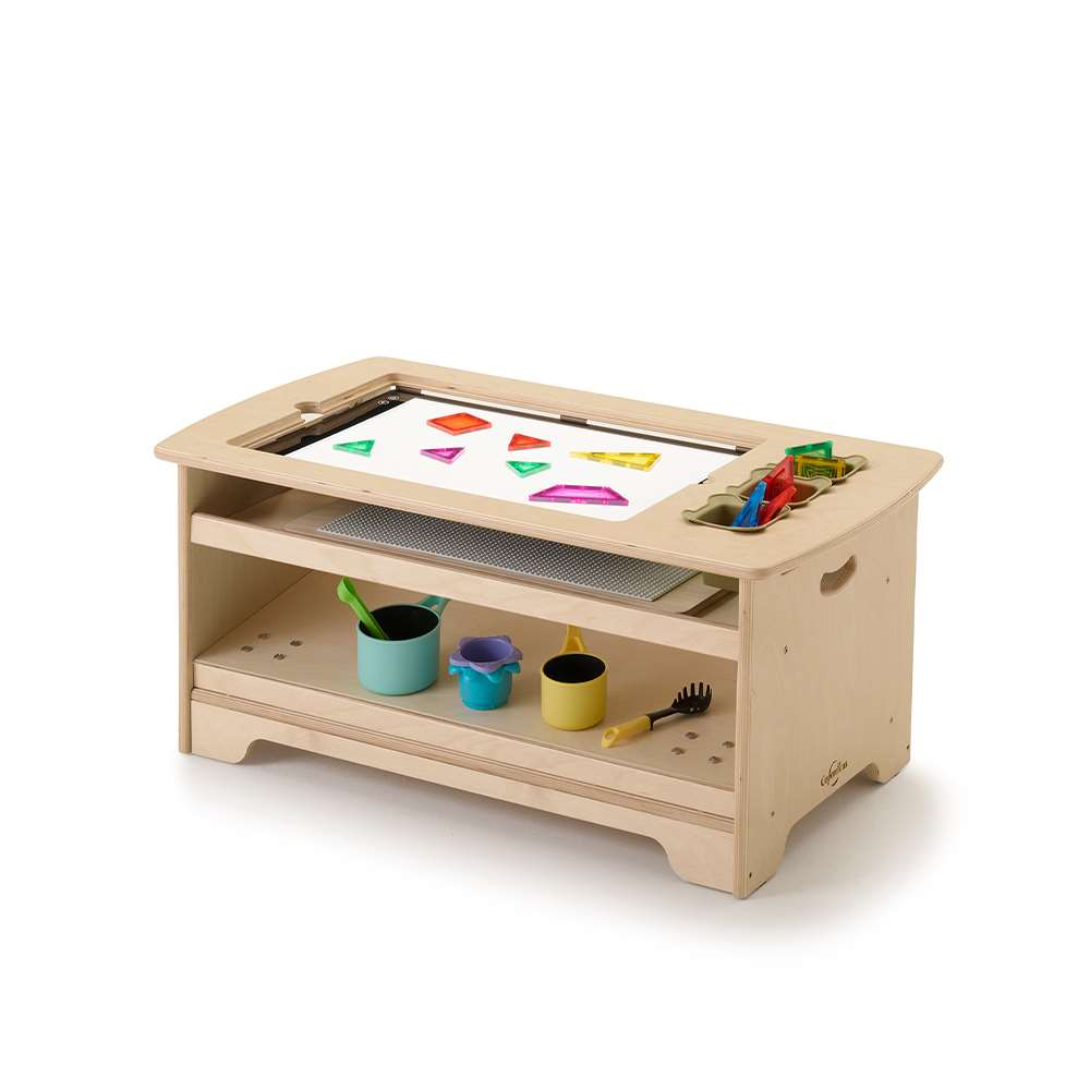 Seoras Birch Sensory Light Table Premium Model - Toddler - 17"H x 38.5"W x 22"D