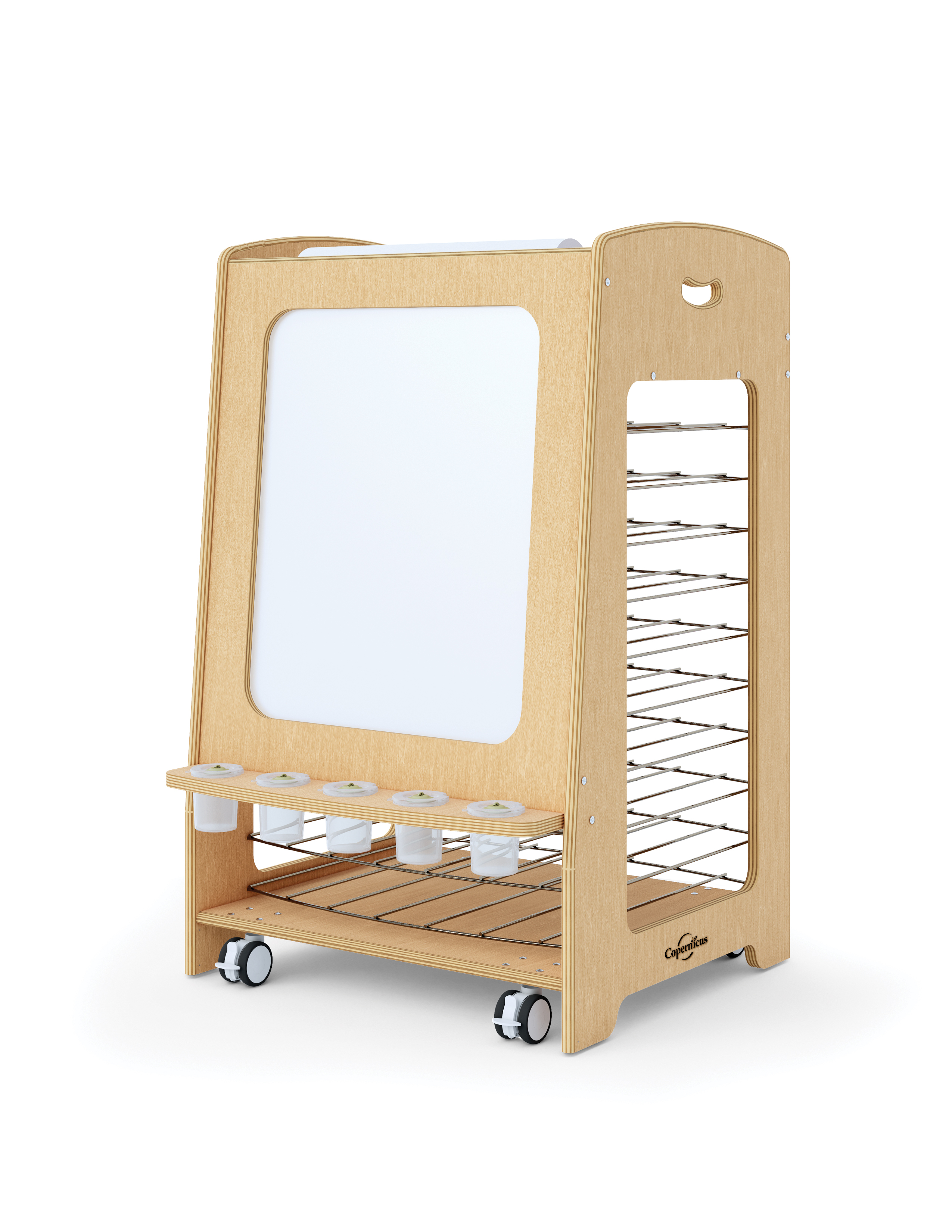 Seoras Birch Painting Easel with Drying Rack and Casters