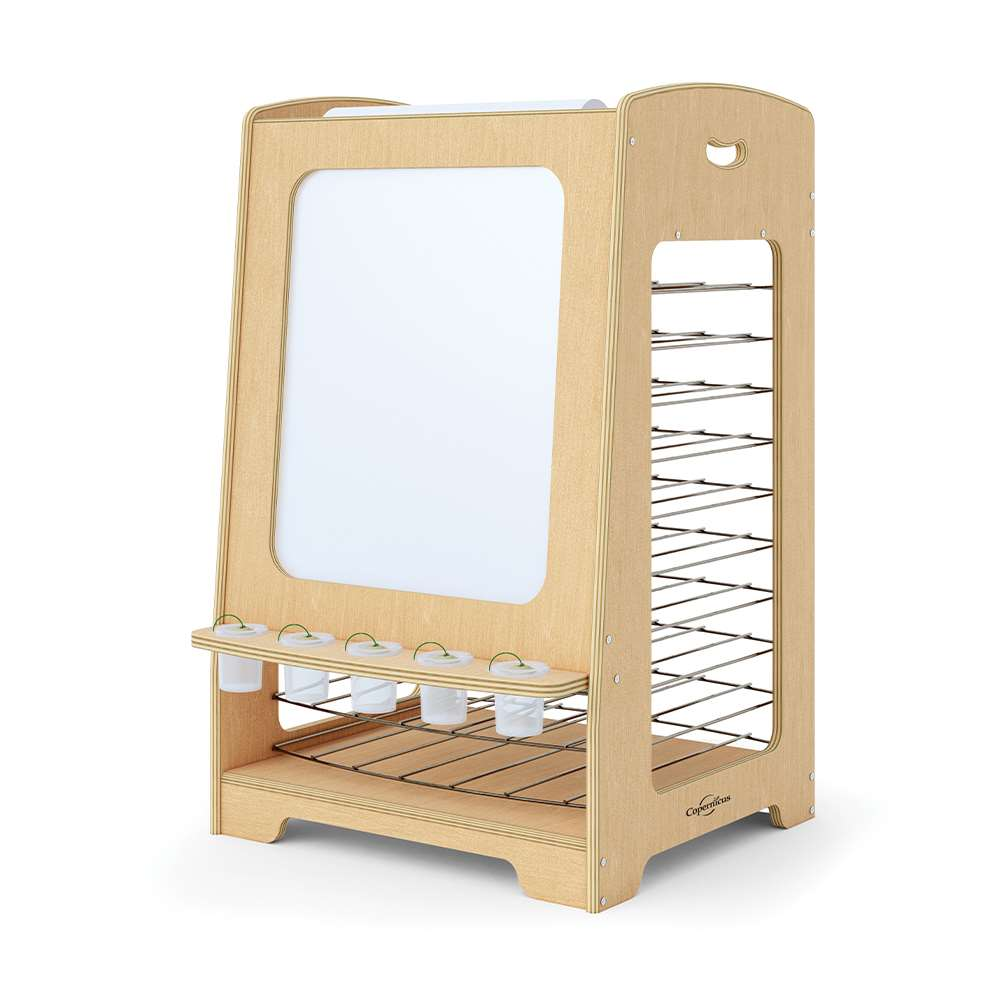 Seoras Birch Painting Easel with Drying Rack  - 42.75"H x 26.5"W x 28.5"D