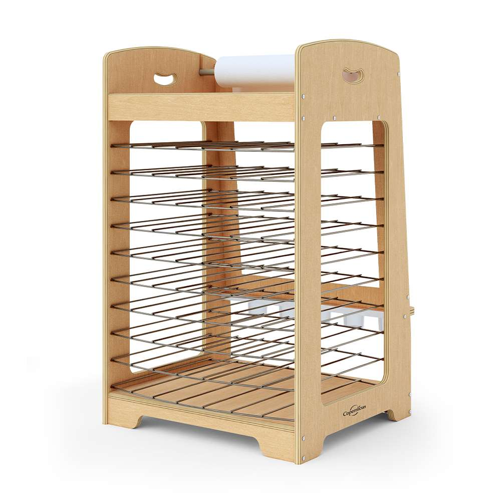 Seoras Birch Painting Easel with Drying Rack  - 42.75"H x 26.5"W x 28.5"D