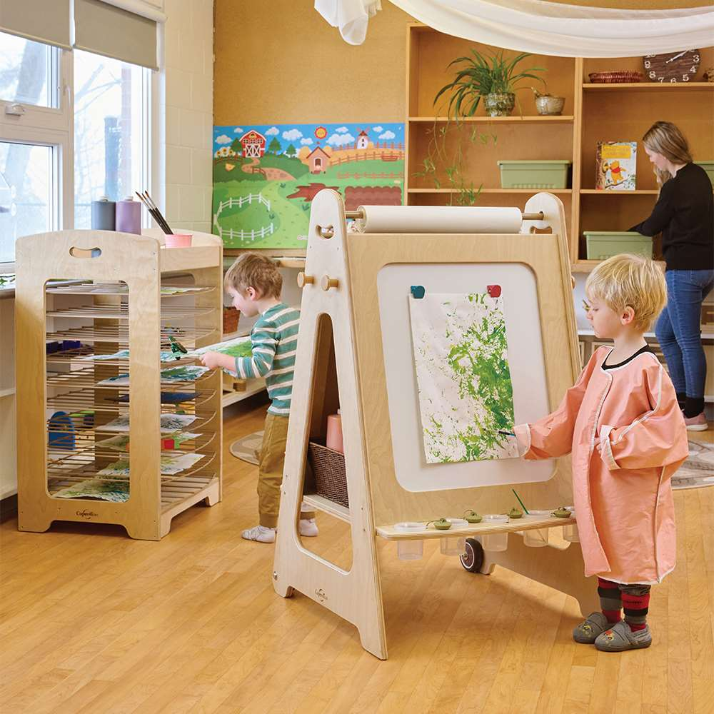 Seoras Birch Double Sided Painting Easel - 44.25"H x 29.25"W x 26.25"D