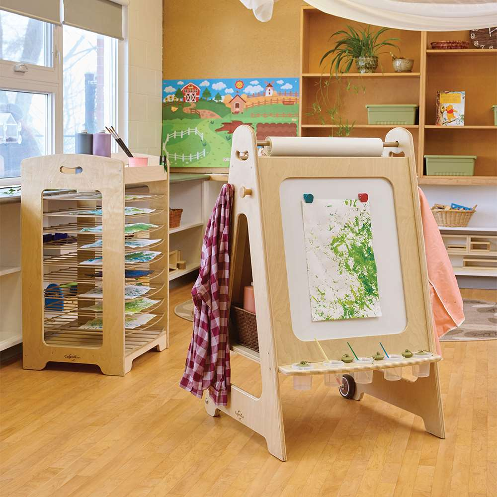 Seoras Birch Double Sided Painting Easel - 44.25"H x 29.25"W x 26.25"D