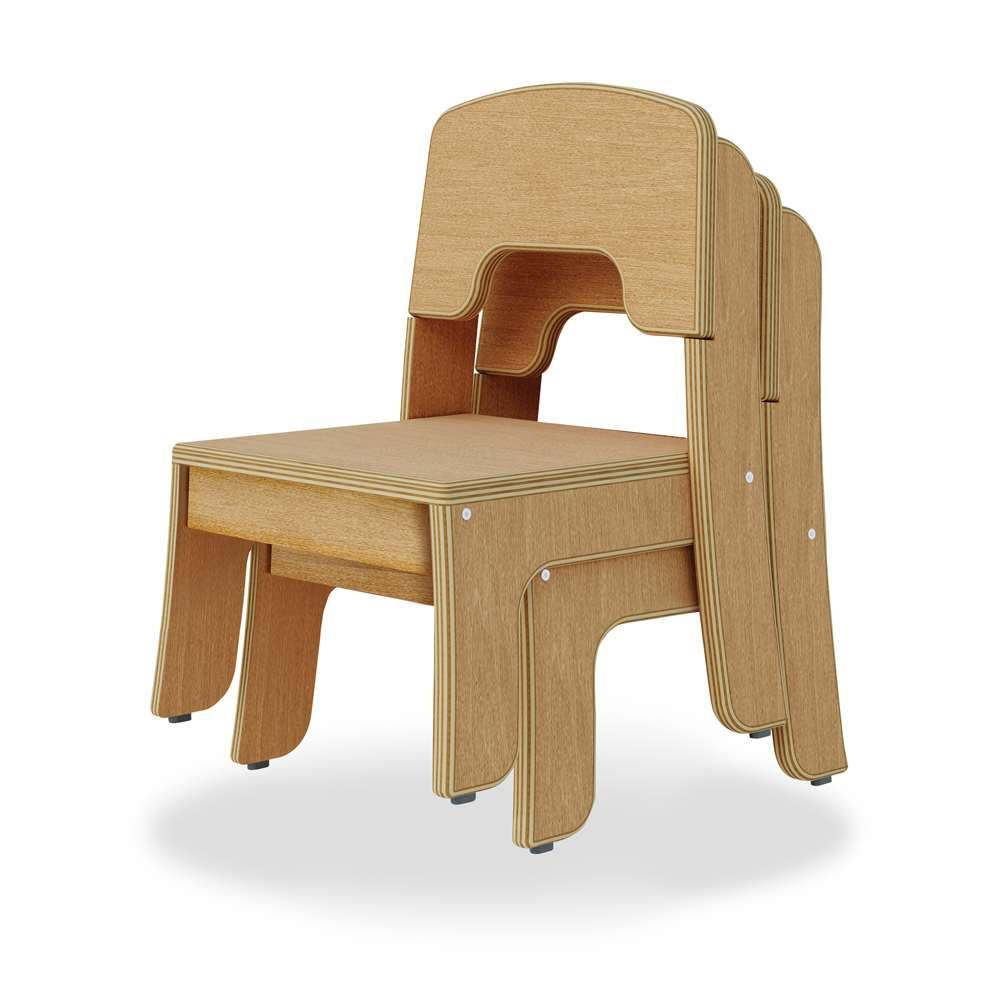 Seoras 8in Birch Classroom Chair  (18.5"H x 14.25"W x 12.5"D) - Set of 2