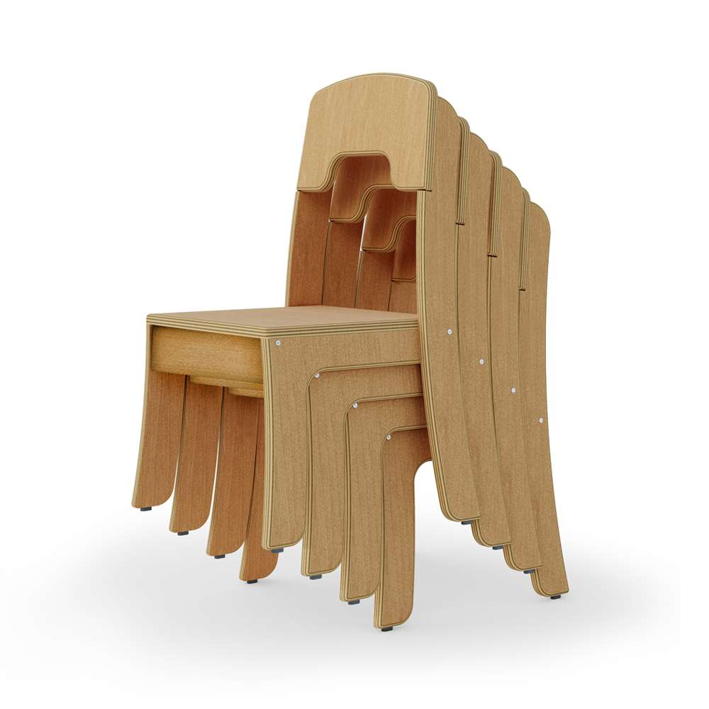 Seoras 12in Birch Classroom Chair  (26.5"H x 16.25"W x 15"D) - Set of 4