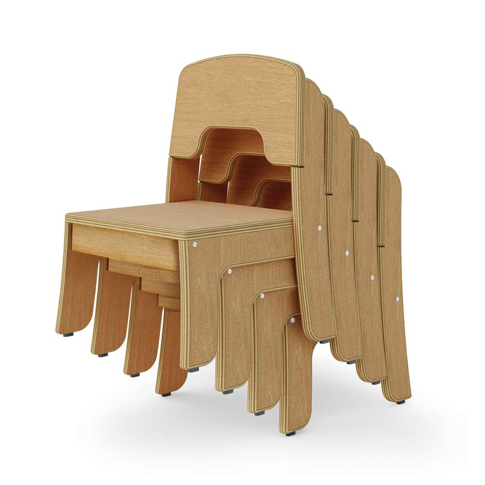 Seoras 8in Birch Classroom Chair (18.5"H x 14.25"W x 12.5"D) - Set of 4
