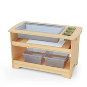 Seoras Birch Sensory Table with Clear Tubs - Preschool - 23"H x 38.5"W x 21"D