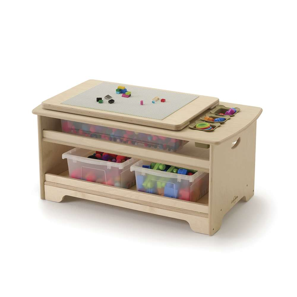 Seoras Birch Sensory Table with Clear Tubs - Toddler - 17"H x 38.5"W x 21"D