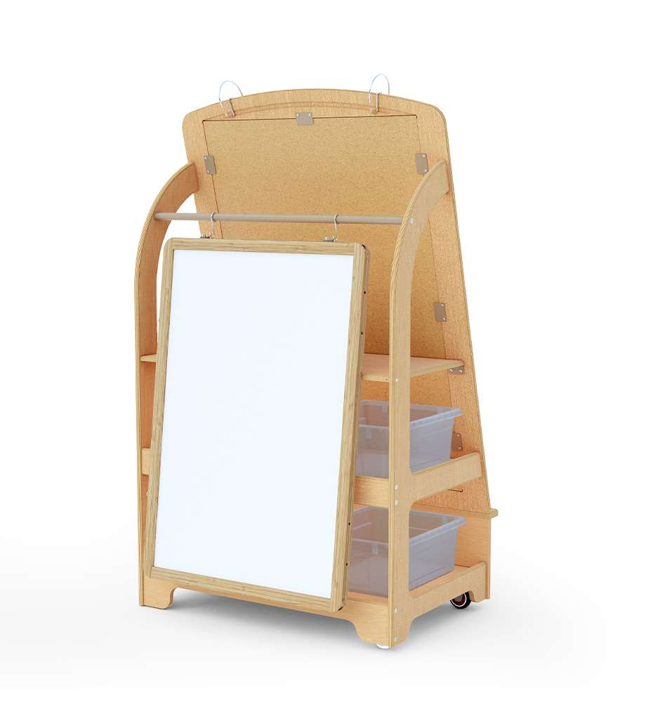 Seoras Birch Teaching Easel with Clear Tubs - 54"H x 31.25"W x 26.25 (includes AC466)"D