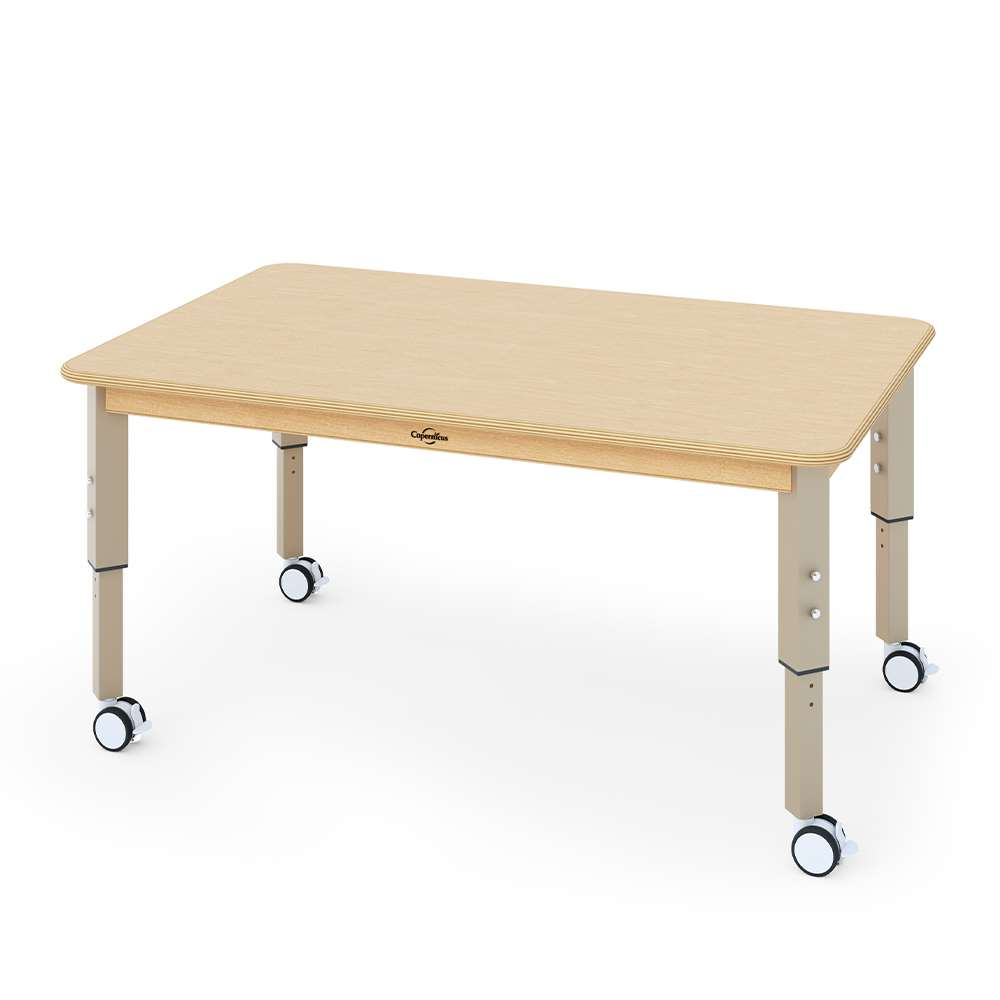 Seoras 47in x 30in Birch Activity Table - Rectangle with Casters (flat-packed) - 15-21"H x 30"W x 47"D