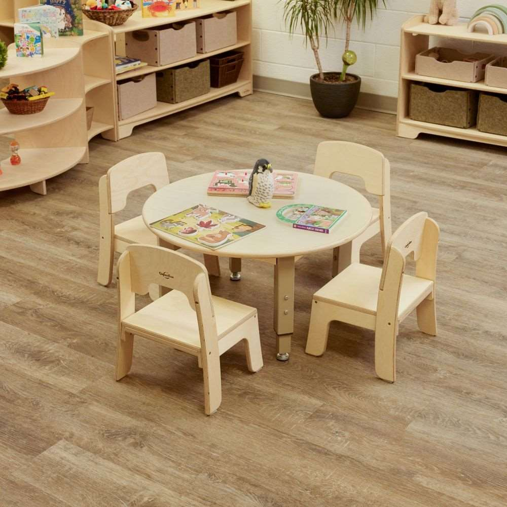 Seoras 30in Birch Adjustable Activity Table - Round (flat-packed) - 15-24"H x 30"W x 47"D