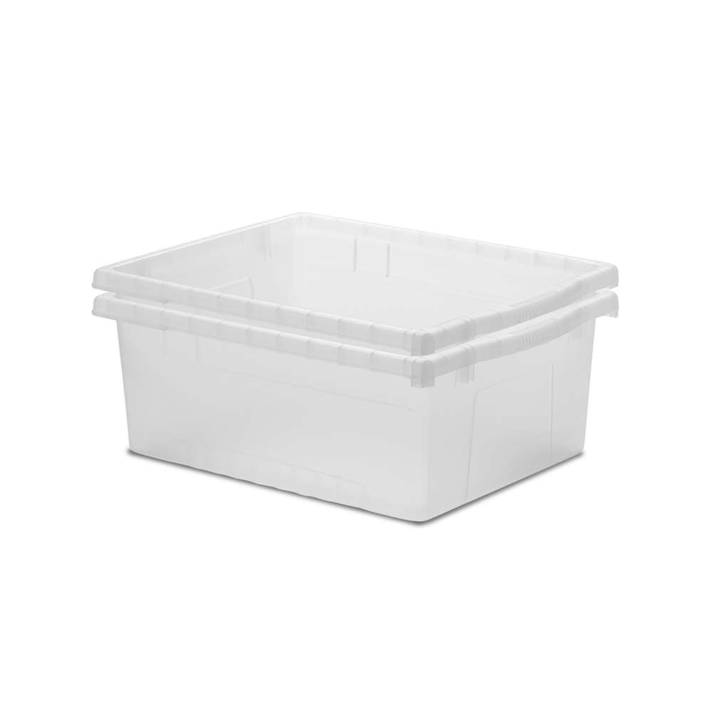 Clear Large Open Tub Kit - Set of 2 (Each: 6"H x 12.5"W x 15.75"D)