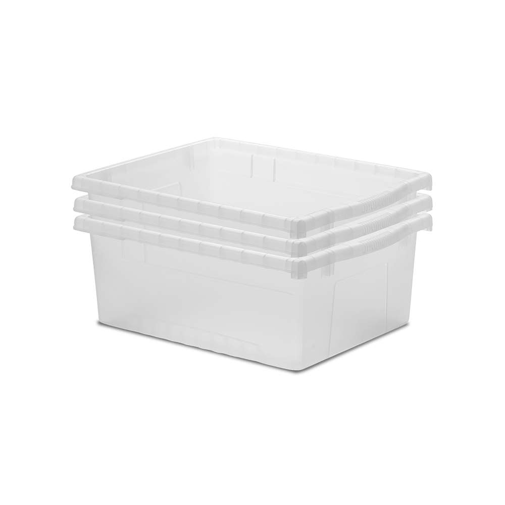 Clear Large Open Tub Kit - Set of 3 (Each: 6"H x 12.5"W x 15.75"D)