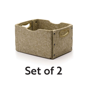 Moss Large Softouch Storage Bin Kit- Set of 2 (Each: 8"H x 13.75"W x 10.25"D)