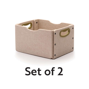 Sand Large Softouch Storage Bin Kit- Set of 2 (Each: 8"H x 13.75"W x 10.25"D)