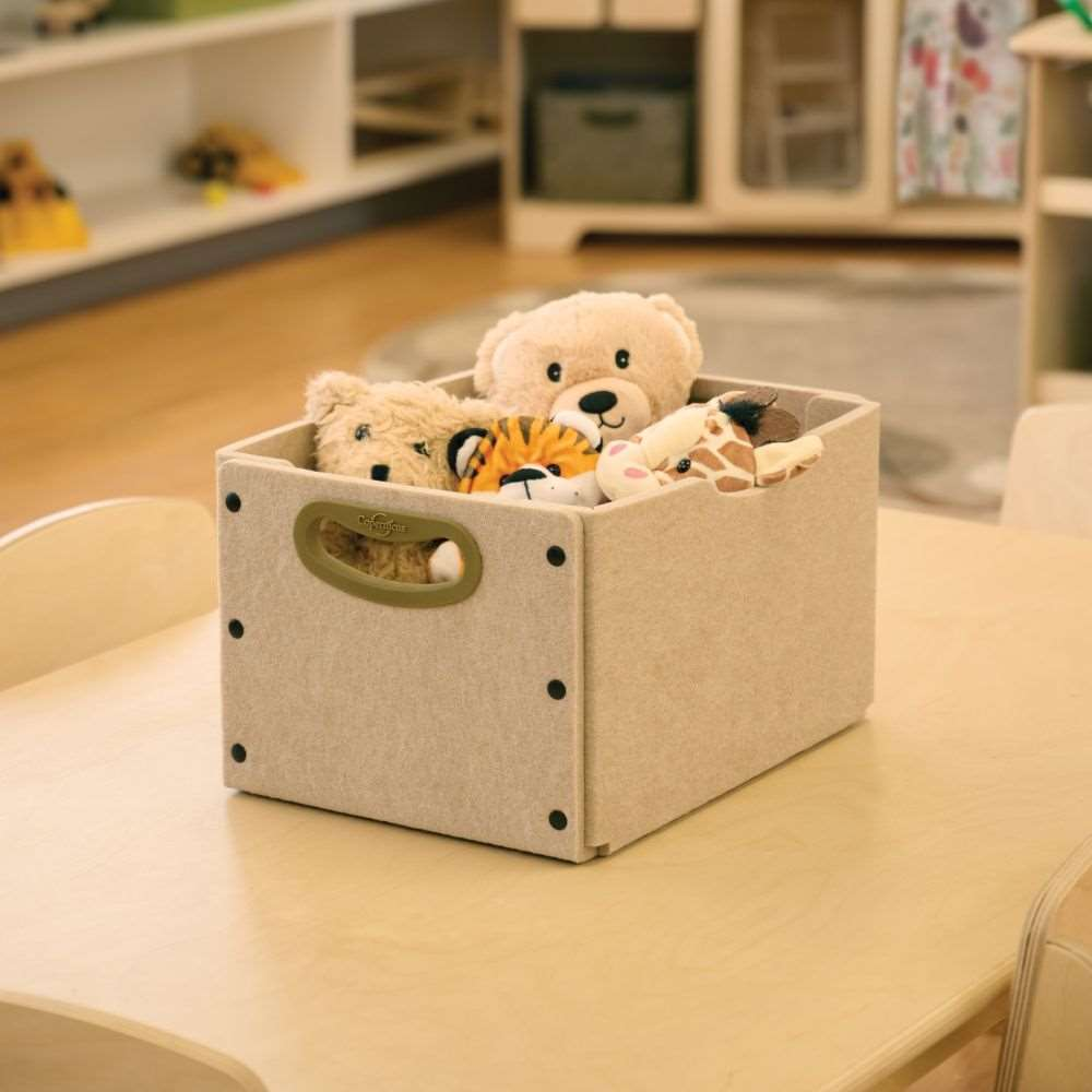 Sand Large Softouch Storage Bin Kit- Set of 3 (Each: 8"H x 13.75"W x 10.25"D)