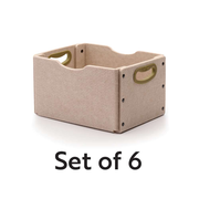Sand Large Softouch Storage Bin Kit- Set of 6 (Each: 8"H x 13.75"W x 10.25"D)