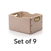 Sand Large Softouch Storage Bin Kit- Set of 9 (Each: 8"H x 13.75"W x 10.25"D)