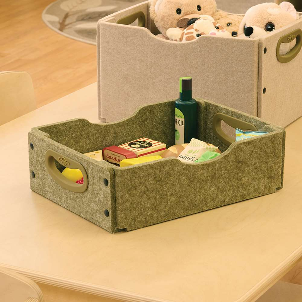 Moss Stubby Softouch Storage Bin Kit- Set of 4 (Each: 4.25"H x 13.75"W x 10.25"D)