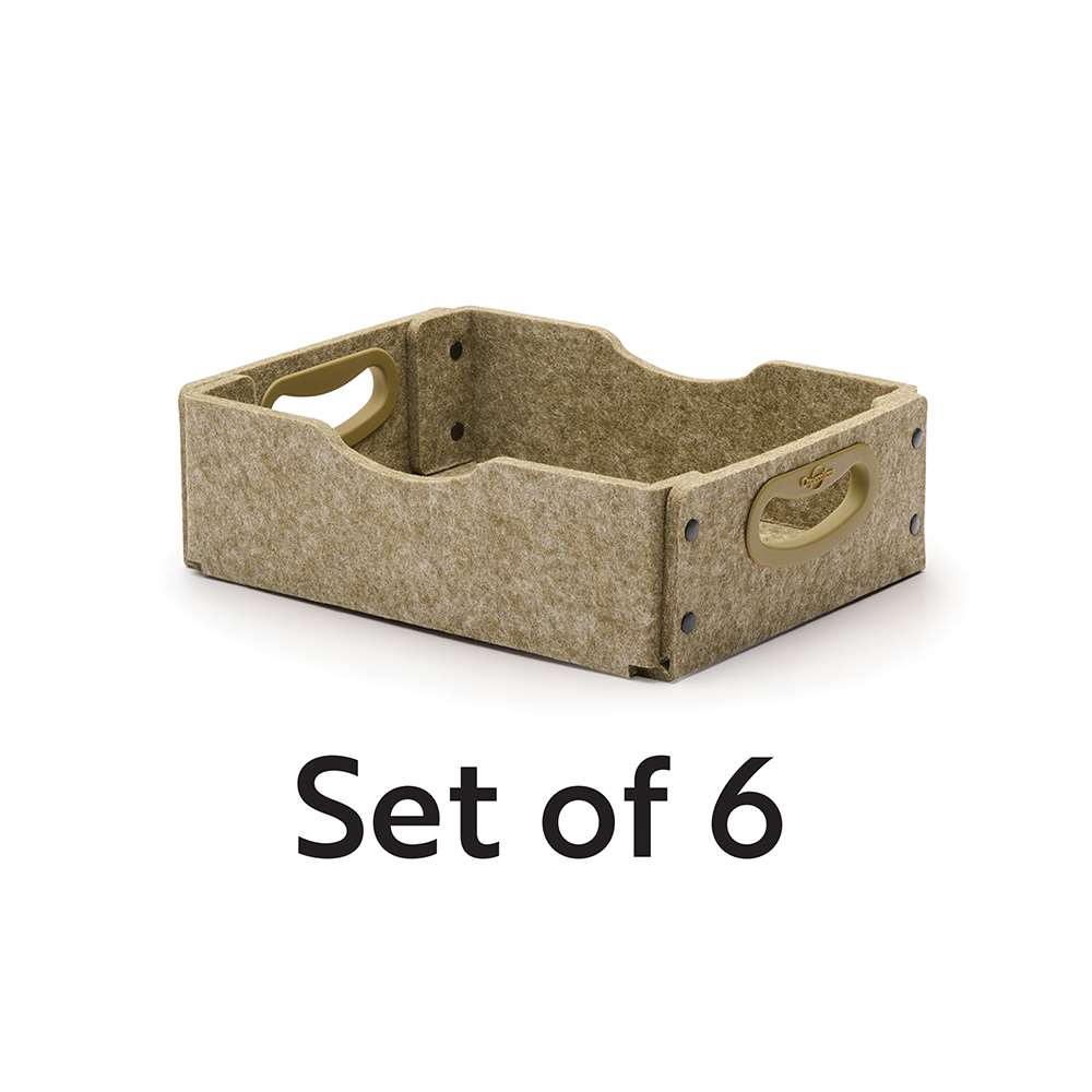 Moss Stubby Softouch Storage Bin Kit- Set of 6 (Each: 4.25"H x 13.75"W x 10.25"D)