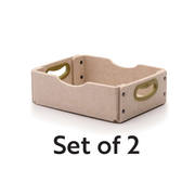 Sand Stubby Softouch Storage Bin Kit- Set of 2 (Each: 4.25"H x 13.75"W x 10.25"D)