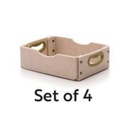 Sand Stubby Softouch Storage Bin Kit- Set of 4 (Each: 4.25"H x 13.75"W x 10.25"D)