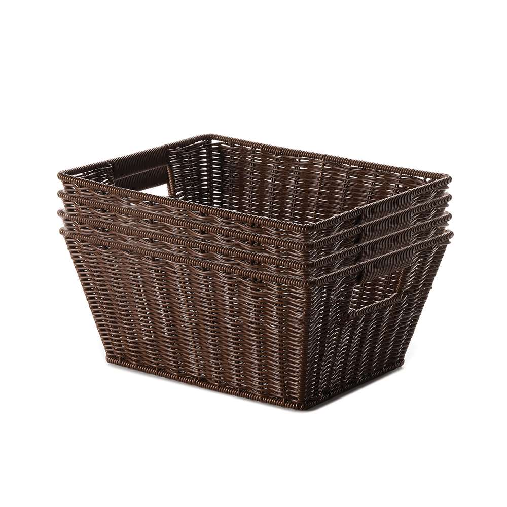 Wicker Basket Kit - Set of 4 (Each: 6.25"H x 14"W x 10.25"D)