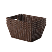 Wicker Basket Kit - Set of 4 (Each: 6.25"H x 14"W x 10.25"D)