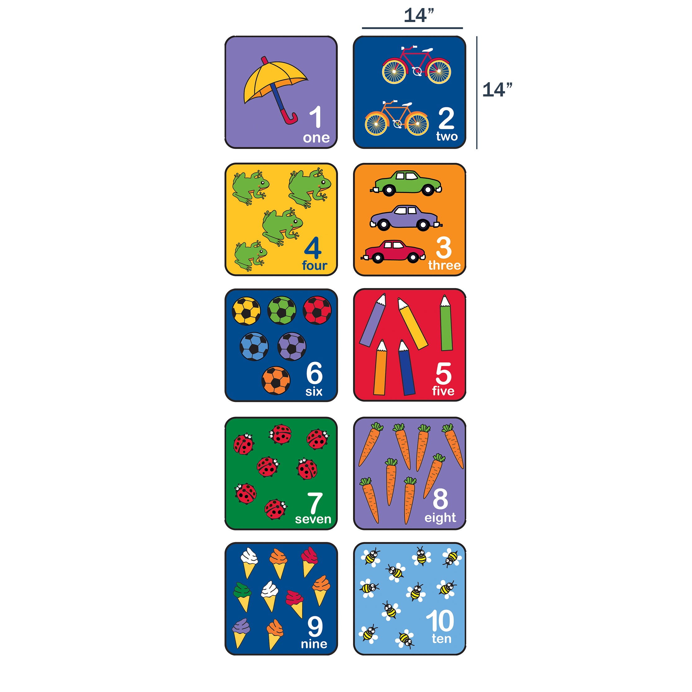 Let's Learn How to Count Seating Squares - Set of 10