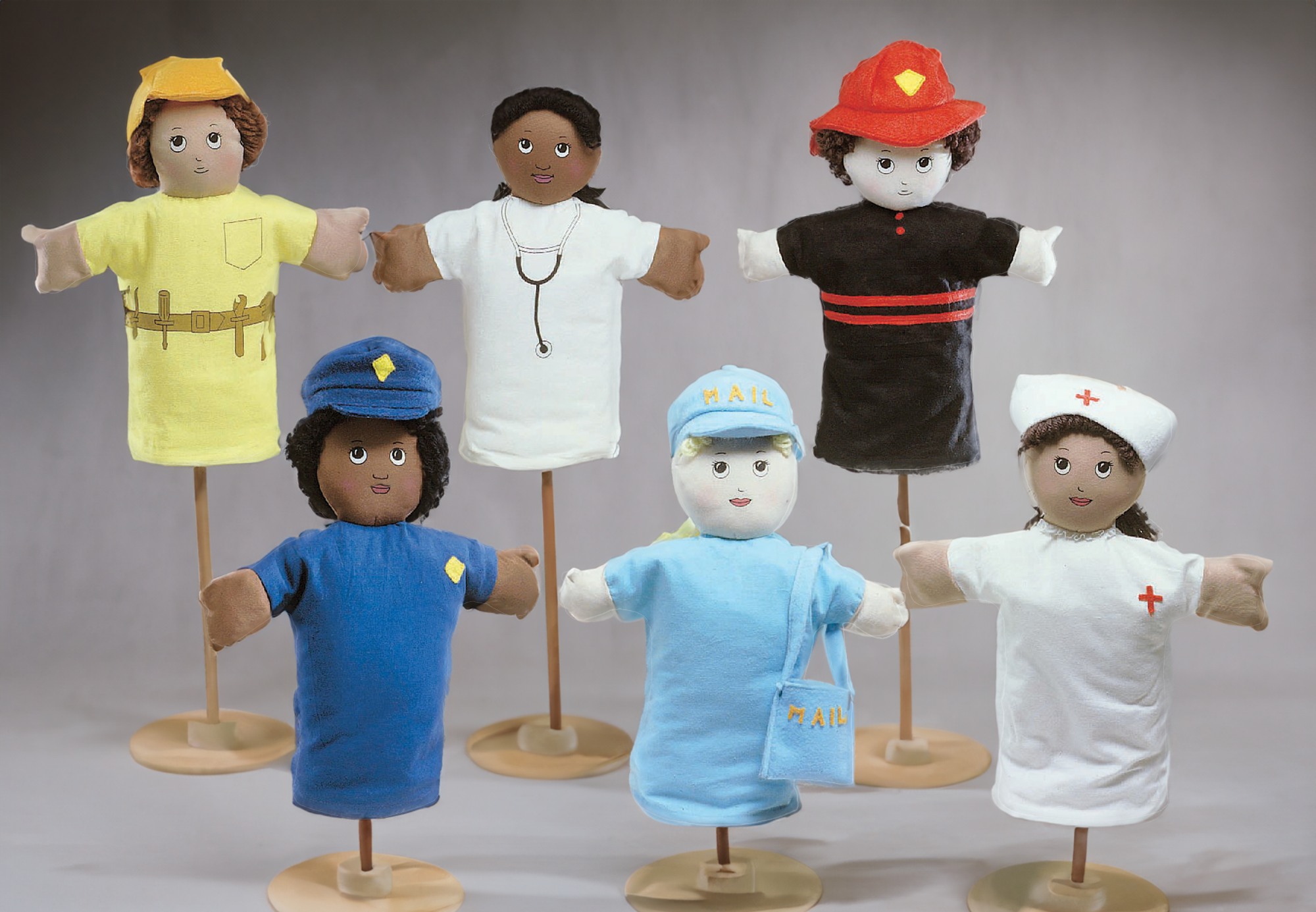 9" Career Hand Puppets - Set of 6