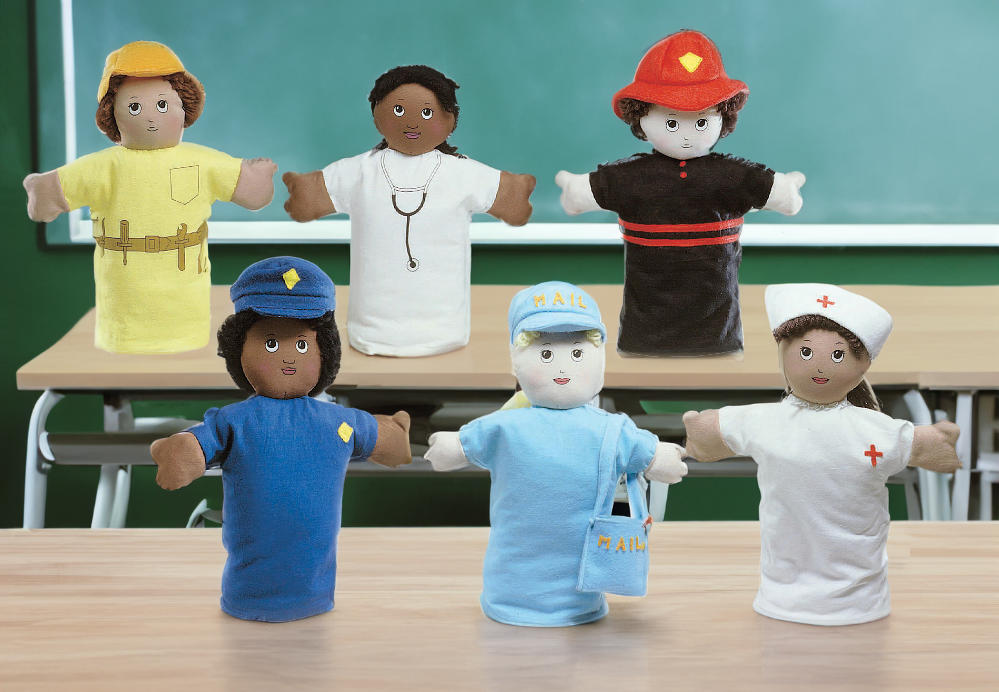9" Career Hand Puppets - Set of 6