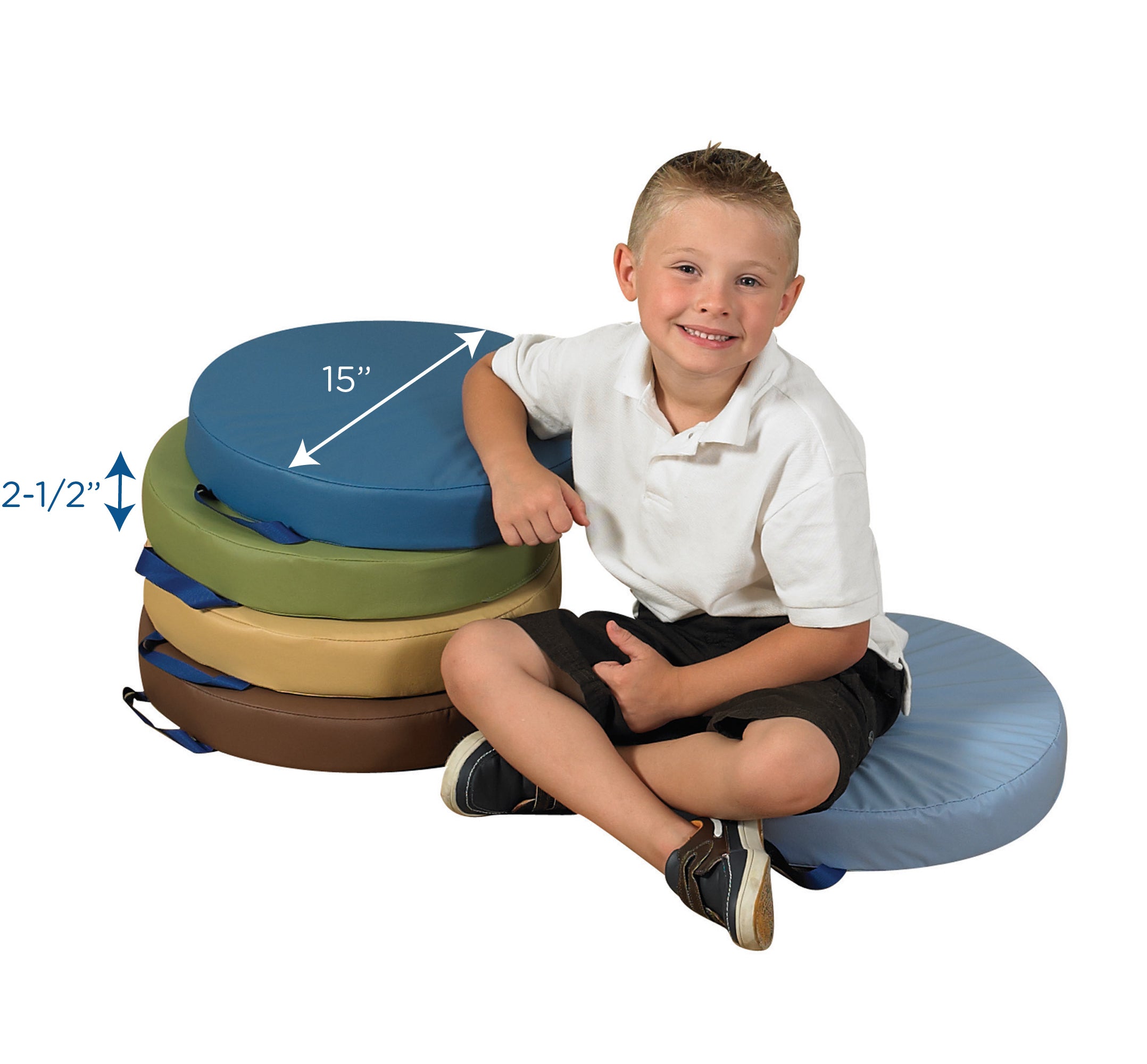 Round Floor Cushions - Set of 5 - Woodland